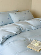 Blueberry Meadow Embroidered Washed Cotton Duvet Cover original reference image 25