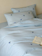 Blueberry Meadow Embroidered Washed Cotton Duvet Cover original reference image 26