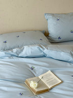 Blueberry Meadow Embroidered Washed Cotton Duvet Cover original reference image 27