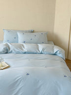 Blueberry Meadow Embroidered Washed Cotton Duvet Cover original reference image 29