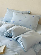 Blueberry Meadow Embroidered Washed Cotton Duvet Cover original reference image 30
