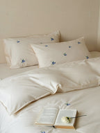 Blueberry Meadow Embroidered Washed Cotton Duvet Cover original reference image 33
