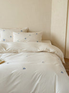 Blueberry Meadow Embroidered Washed Cotton Duvet Cover original reference image 37