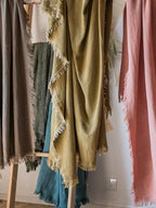 Bohemian Solid Color Cotton Tassel Knit Blanket