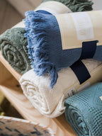 Bohemian Solid Color Cotton Tassel Knit Blanket