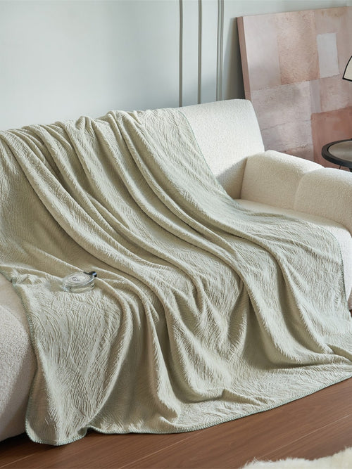 Botanical Jacquard Double-Layer Plush Throw Blanket original reference image 1