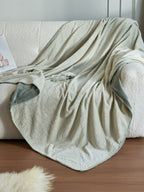 Botanical Jacquard Double-Layer Plush Throw Blanket original reference image 3