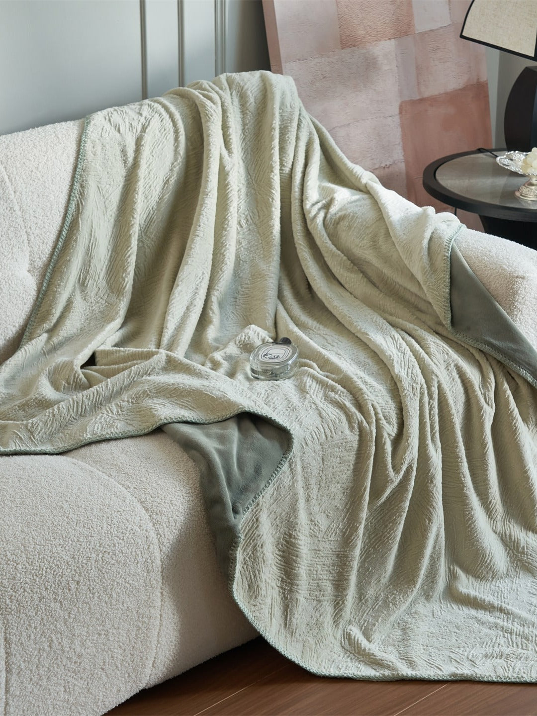 Botanical Jacquard Double-Layer Plush Throw Blanket original reference image 4