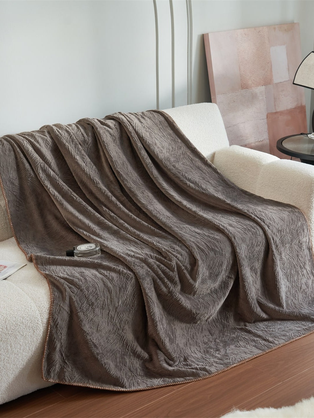 Botanical Jacquard Double-Layer Plush Throw Blanket original reference image 7