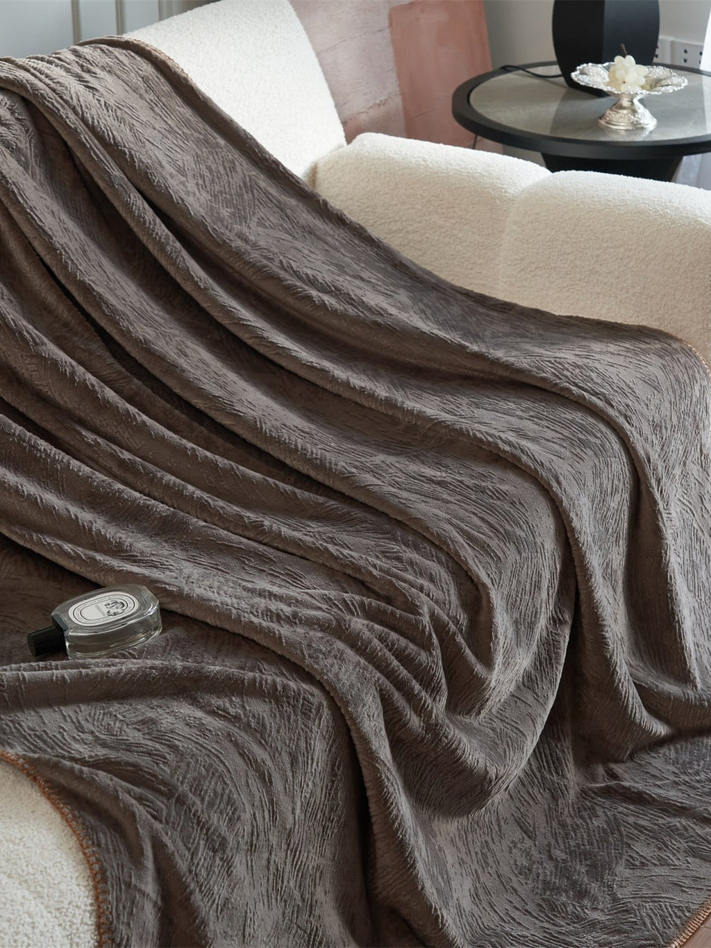Botanical Jacquard Double-Layer Plush Throw Blanket original reference image 8