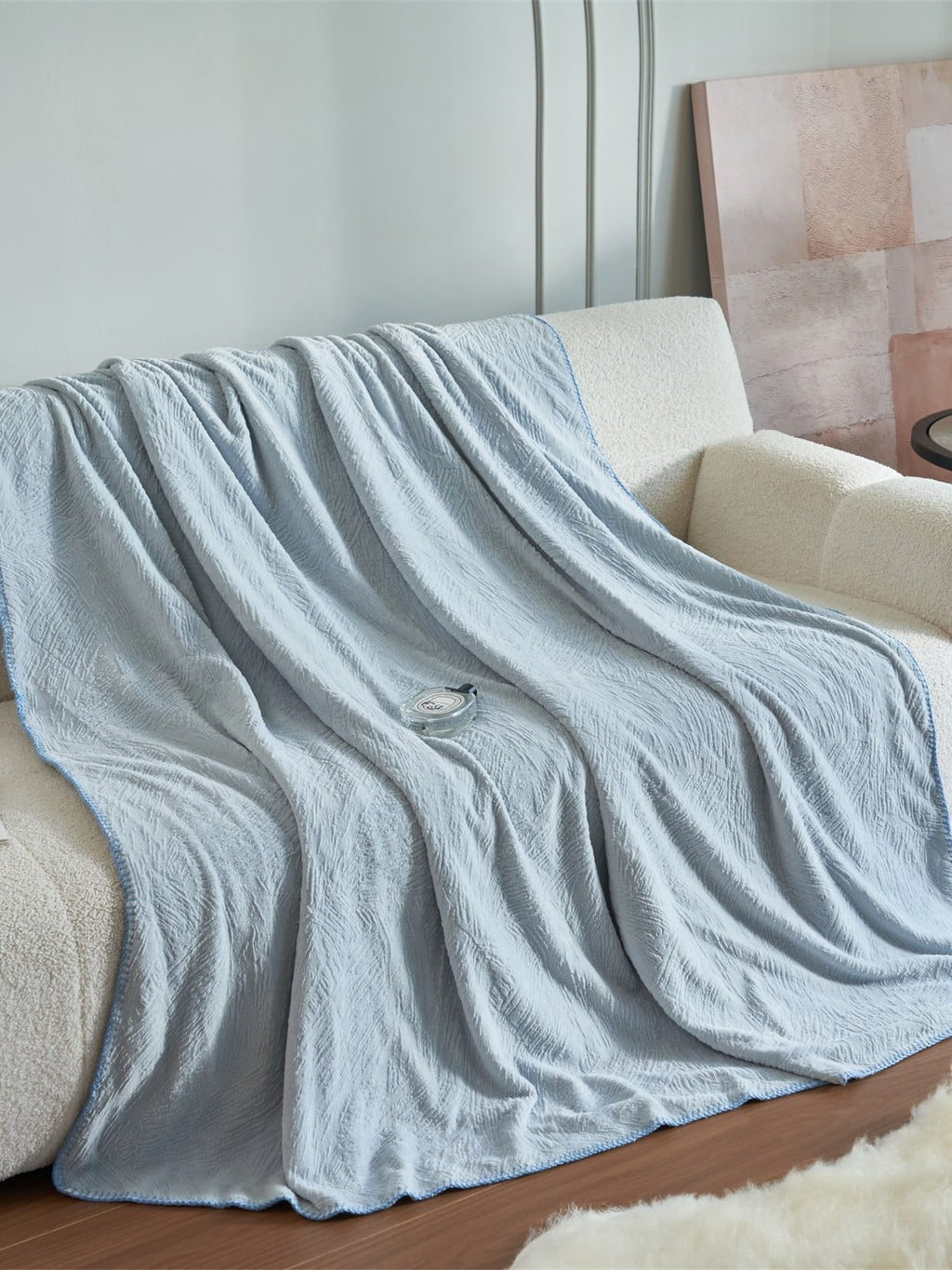 Botanical Jacquard Double-Layer Plush Throw Blanket original reference image 13