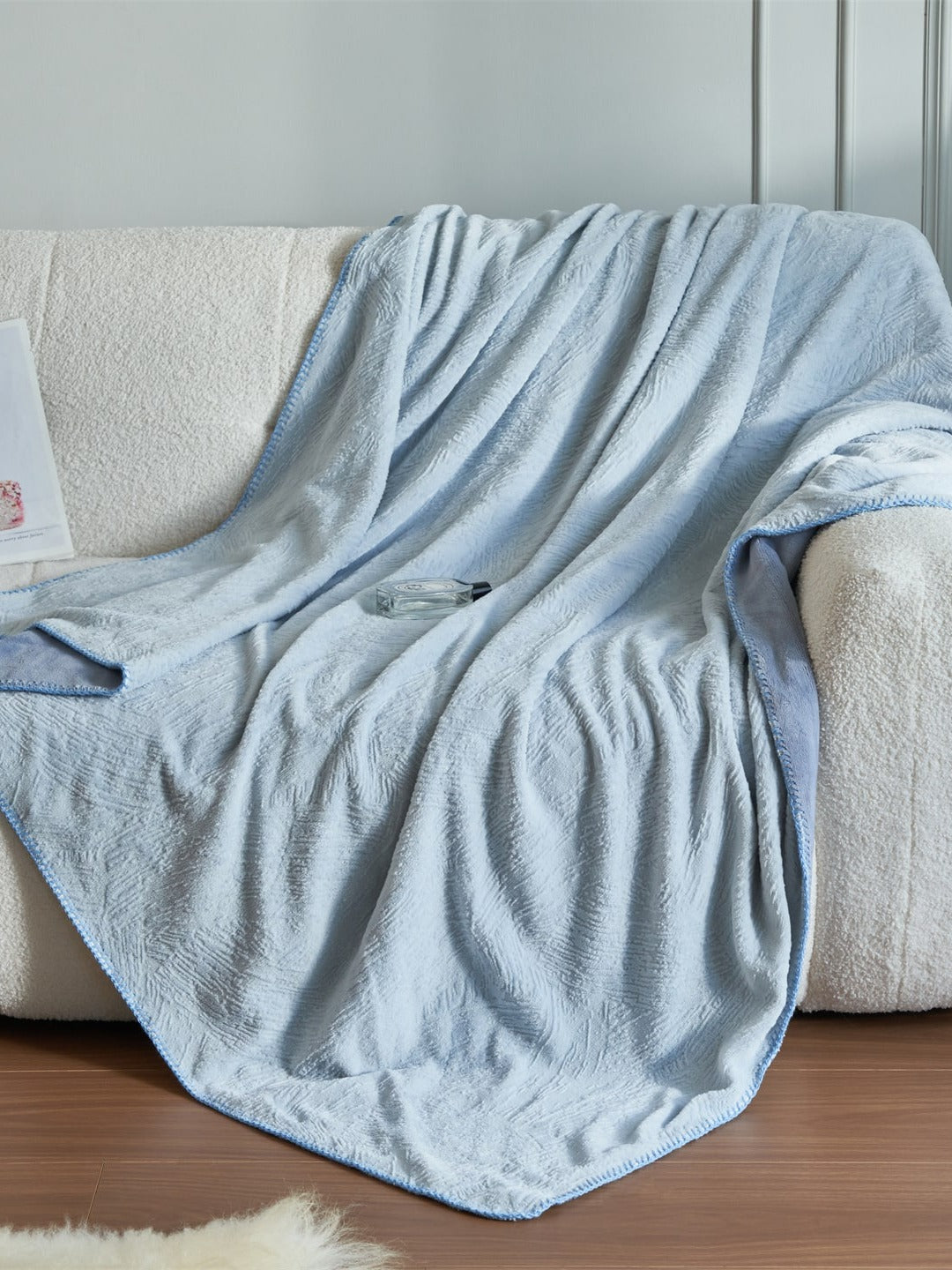 Botanical Jacquard Double-Layer Plush Throw Blanket original reference image 15