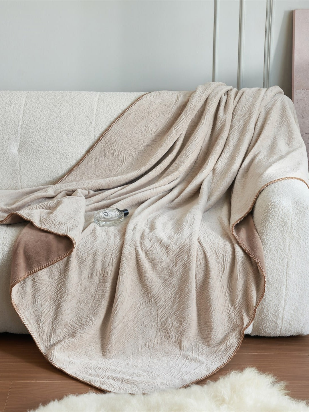 Botanical Jacquard Double-Layer Plush Throw Blanket original reference image 21
