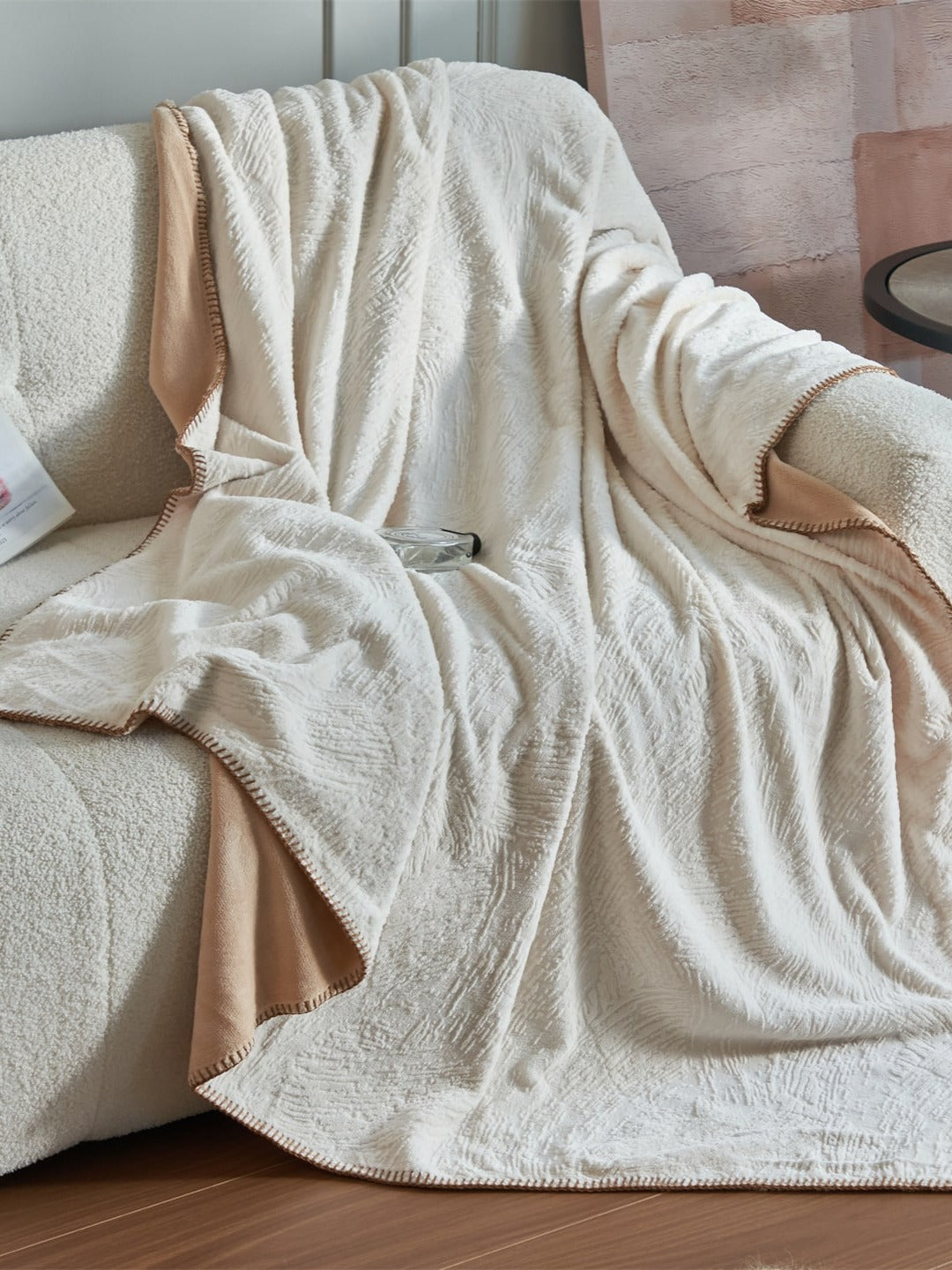 Botanical Jacquard Double-Layer Plush Throw Blanket original reference image 28