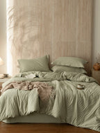 Botanical Relief Cotton Jacquard Duvet Cover Set original reference image 7
