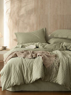 Botanical Relief Cotton Jacquard Duvet Cover Set original reference image 8