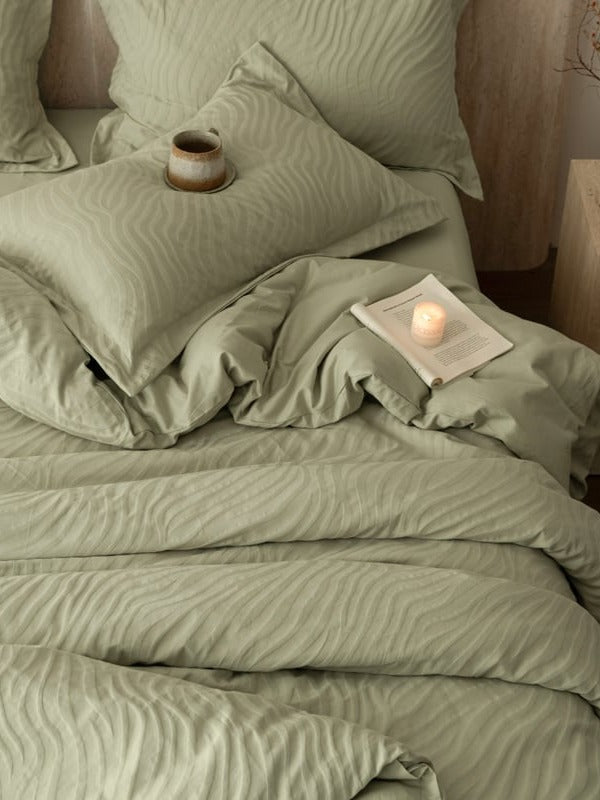 Botanical Relief Cotton Jacquard Duvet Cover Set original reference image 11