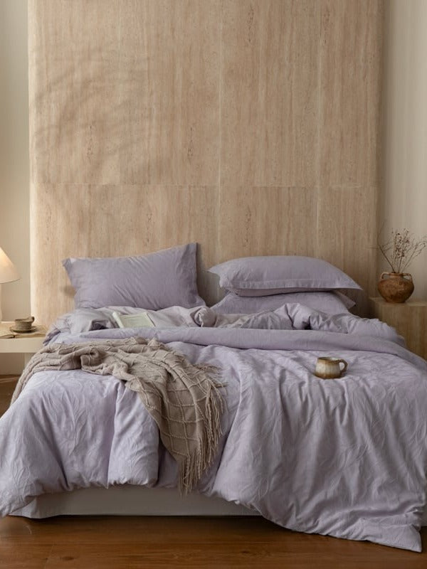 Botanical Relief Cotton Jacquard Duvet Cover Set original reference image 13
