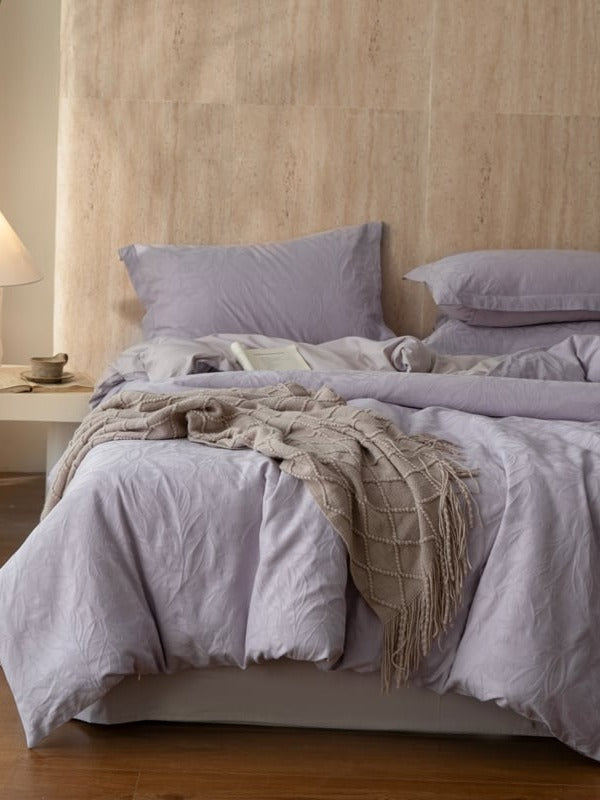 Botanical Relief Cotton Jacquard Duvet Cover Set original reference image 14