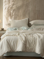 Botanical Relief Cotton Jacquard Duvet Cover Set original reference image 26