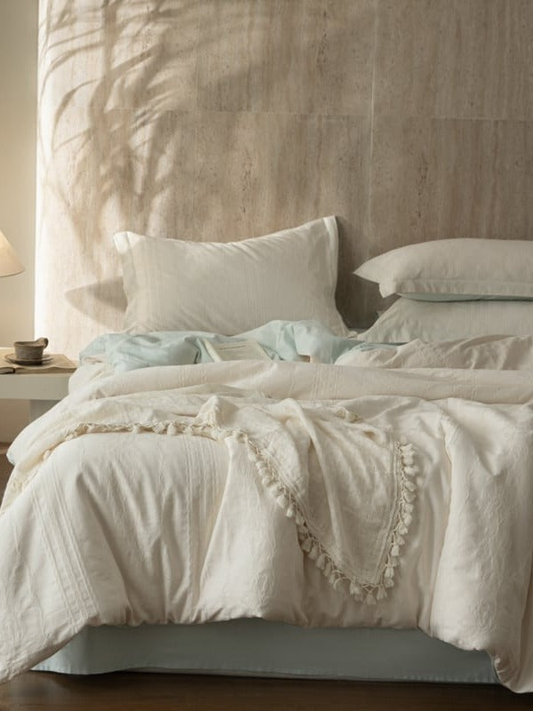 Botanical Relief Cotton Jacquard Duvet Cover Set original reference image 26