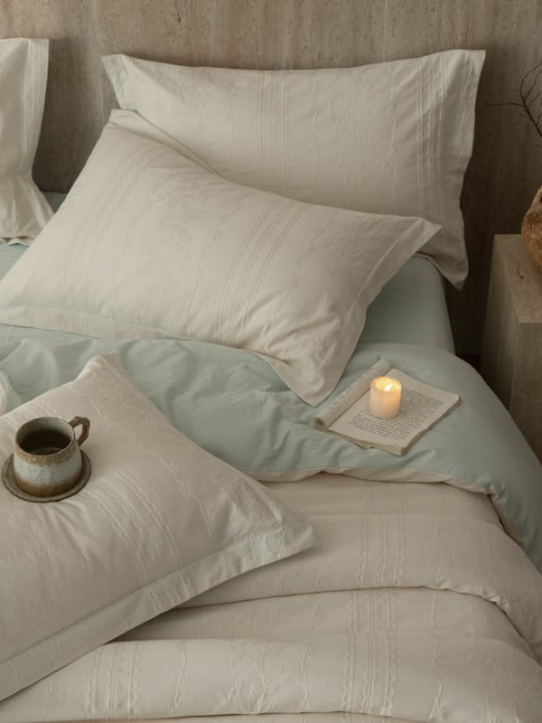 Botanical Relief Cotton Jacquard Duvet Cover Set original reference image 27