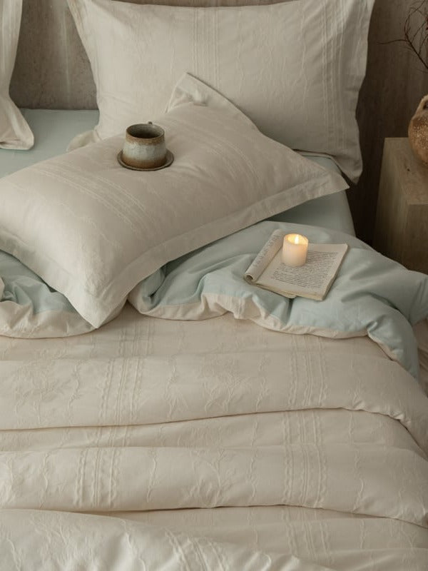 Botanical Relief Cotton Jacquard Duvet Cover Set original reference image 29