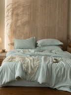 Botanical Relief Cotton Jacquard Duvet Cover Set original reference image 38