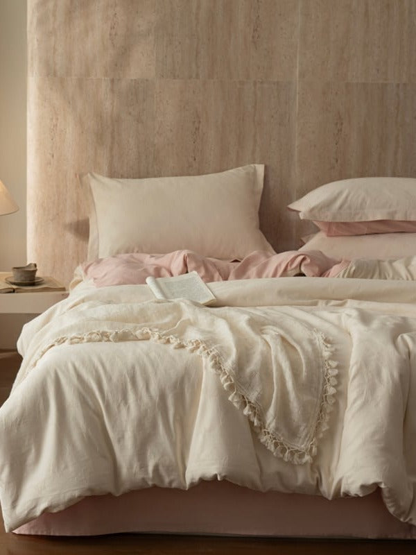 Botanical Relief Cotton Jacquard Duvet Cover Set original reference image 45