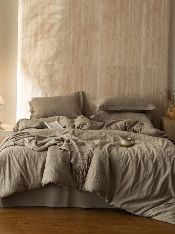 Botanical Relief Cotton Jacquard Duvet Cover Set original reference image 55