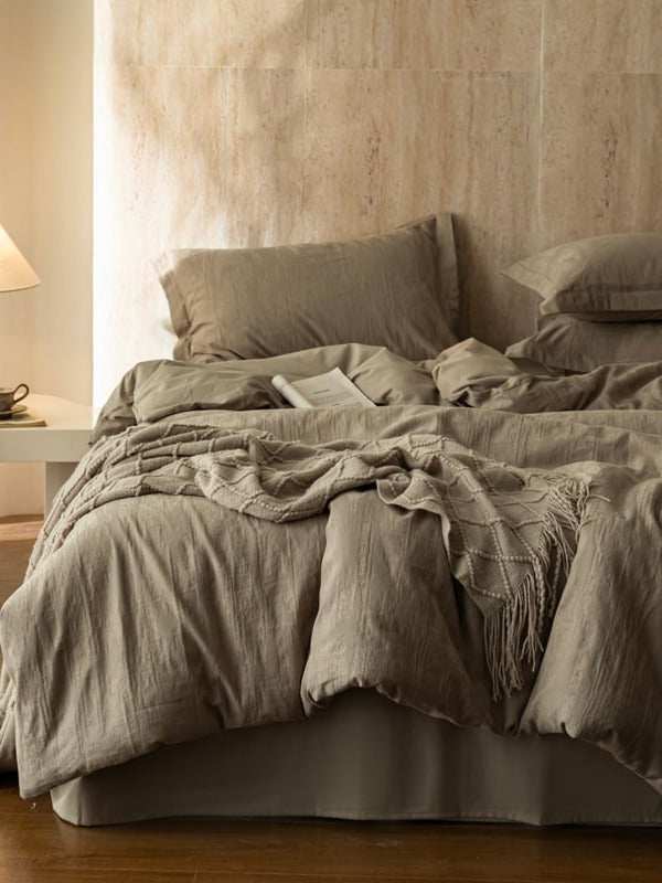 Botanical Relief Cotton Jacquard Duvet Cover Set original reference image 56
