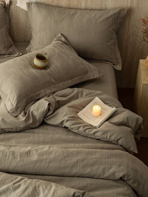 Botanical Relief Cotton Jacquard Duvet Cover Set original reference image 59