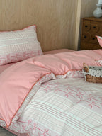 Bow and Star Cotton Jacquard Duvet Cover Set original reference image 1