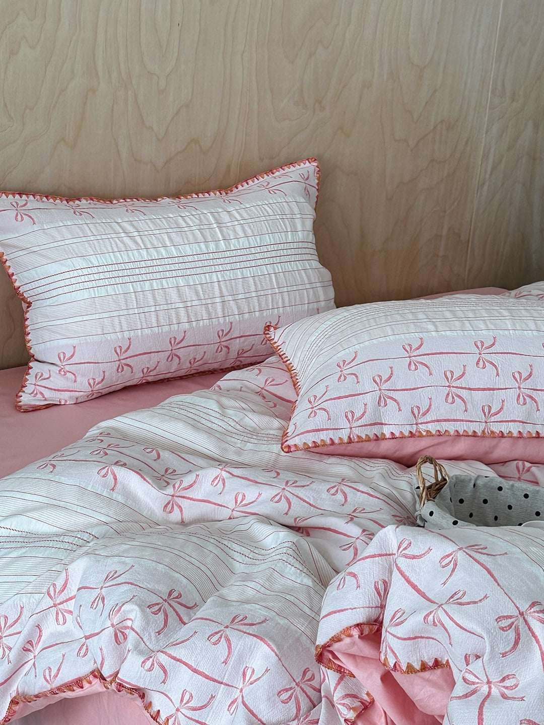 Bow and Star Cotton Jacquard Duvet Cover Set original reference image 3