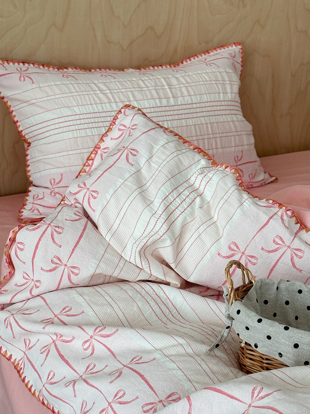 Bow and Star Cotton Jacquard Duvet Cover Set original reference image 4
