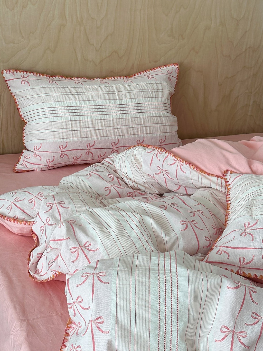 Bow and Star Cotton Jacquard Duvet Cover Set original reference image 5