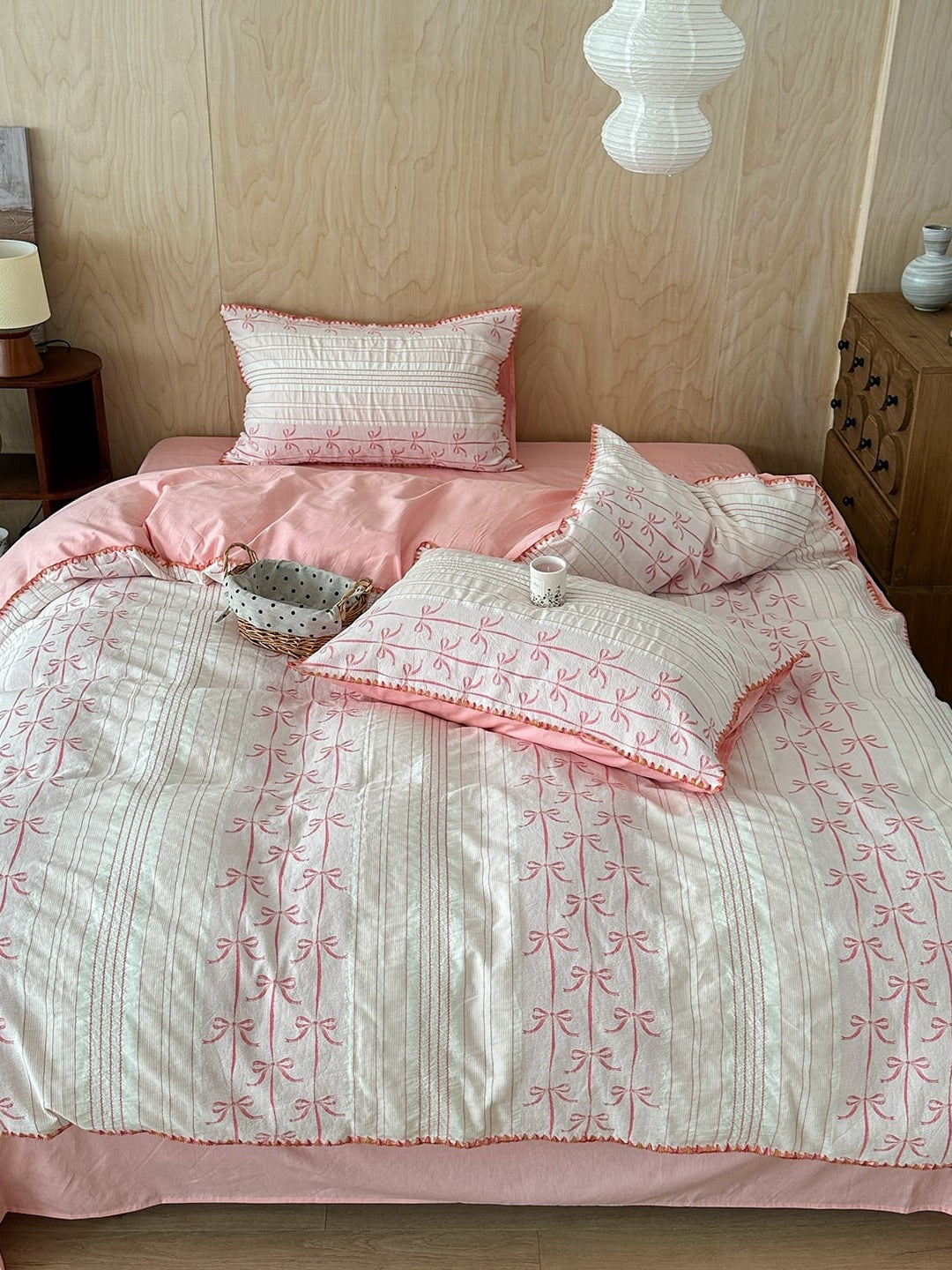 Bow and Star Cotton Jacquard Duvet Cover Set original reference image 6