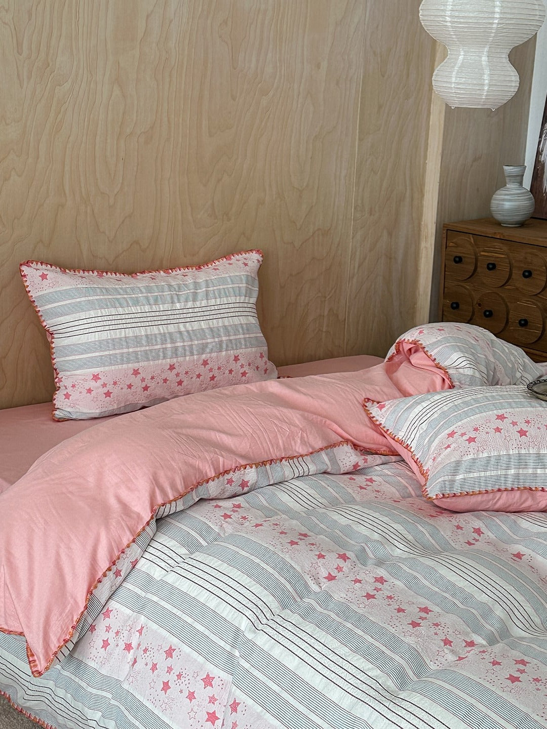 Bow and Star Cotton Jacquard Duvet Cover Set original reference image 7