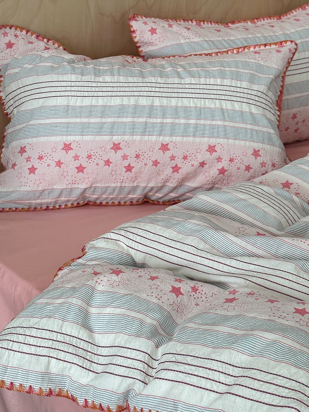 Bow and Star Cotton Jacquard Duvet Cover Set original reference image 9