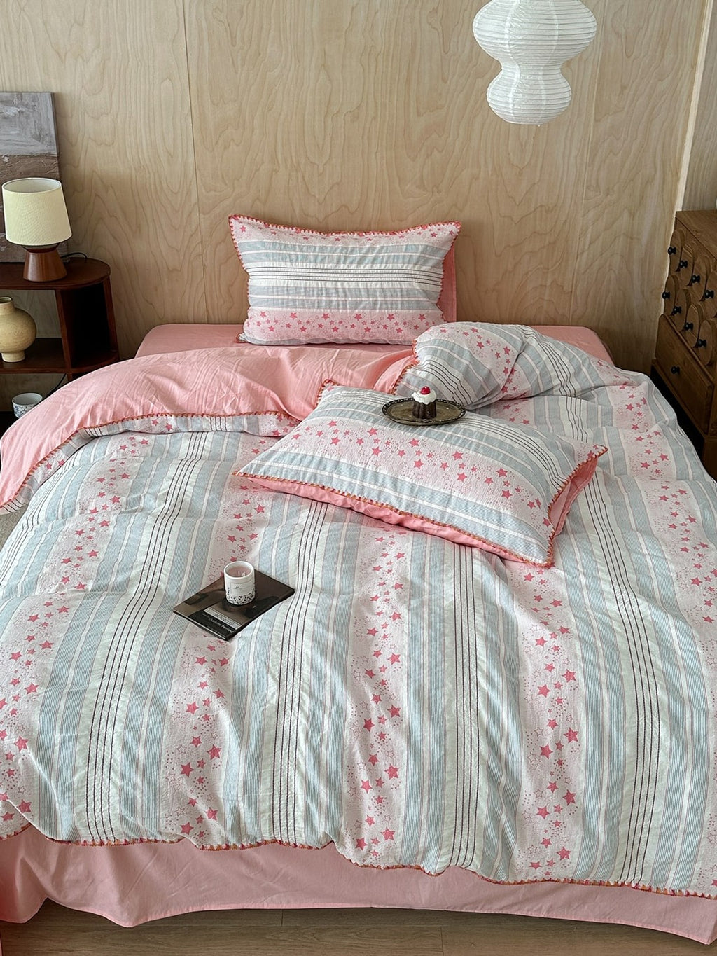Bow and Star Cotton Jacquard Duvet Cover Set original reference image 12