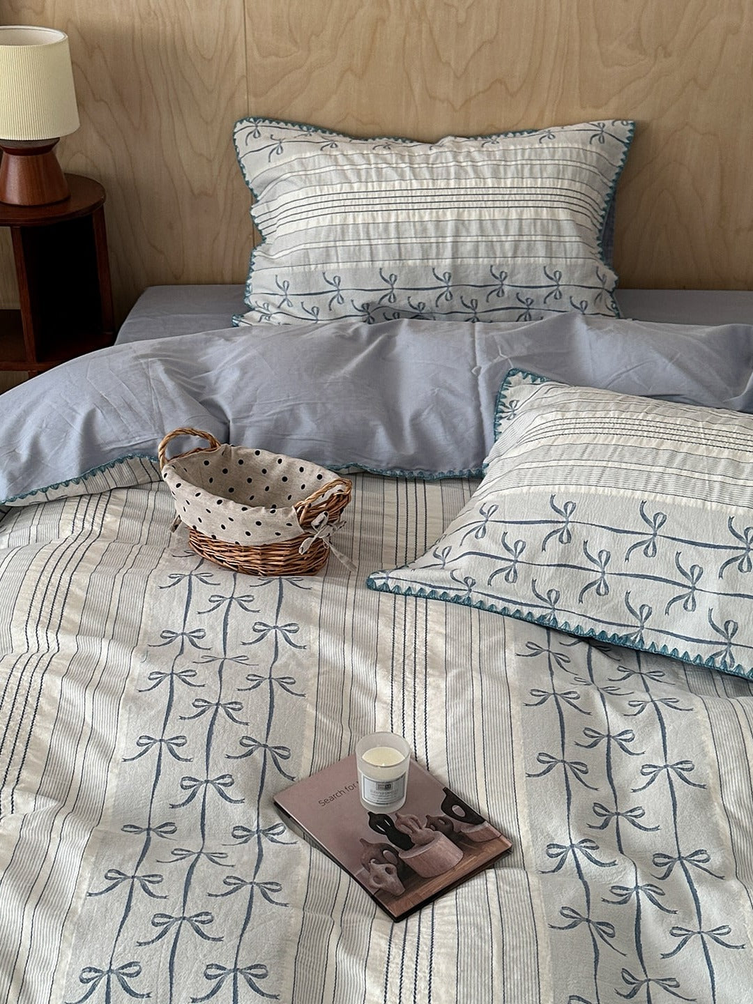 Bow and Star Cotton Jacquard Duvet Cover Set original reference image 19