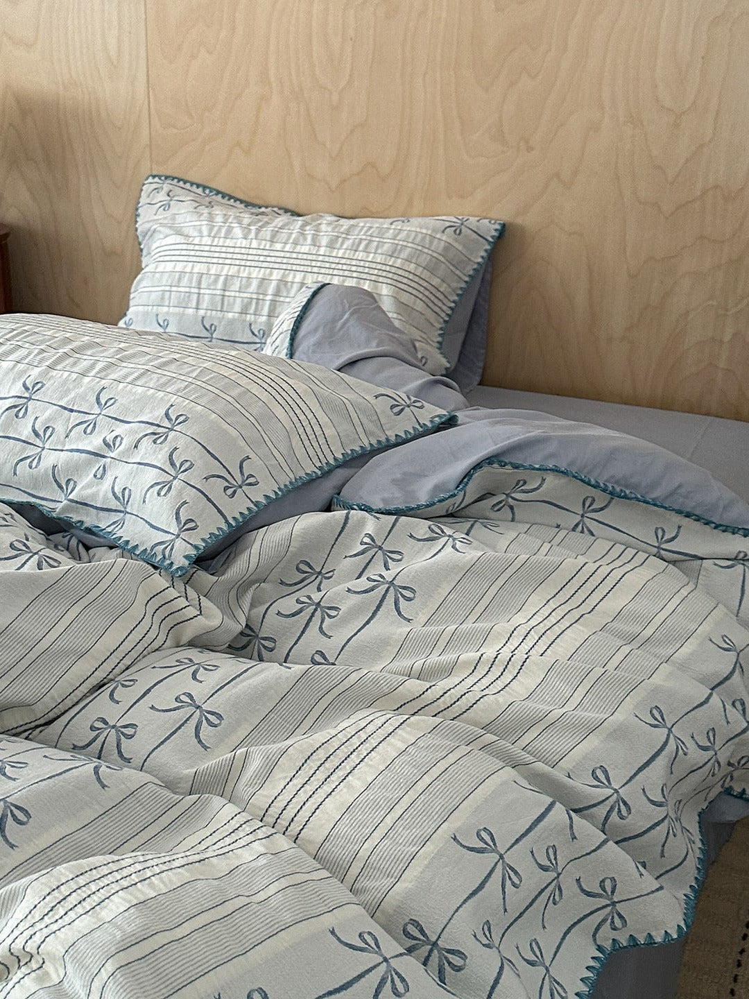 Bow and Star Cotton Jacquard Duvet Cover Set original reference image 21