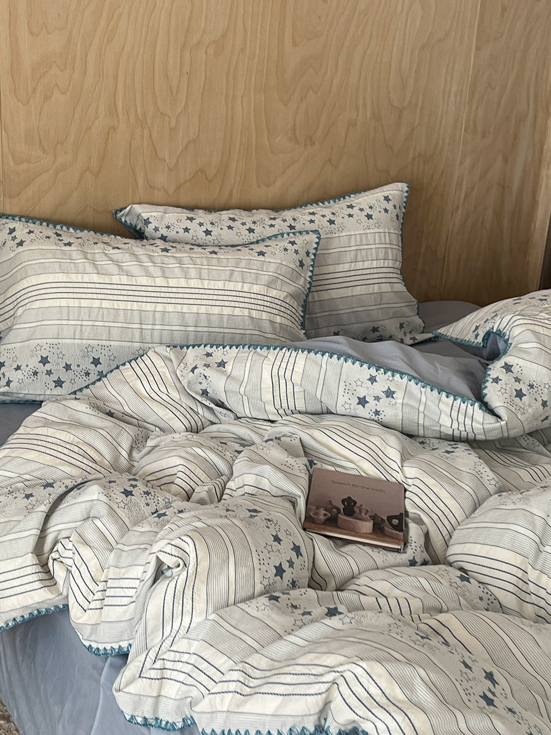 Bow and Star Cotton Jacquard Duvet Cover Set original reference image 27