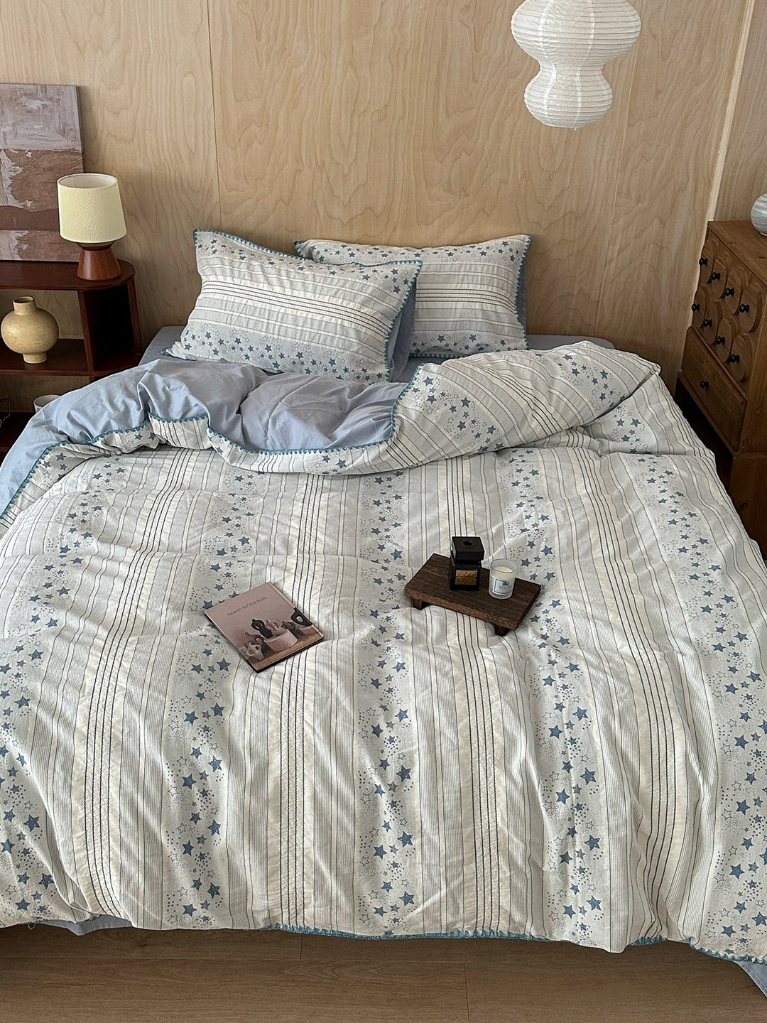 Bow and Star Cotton Jacquard Duvet Cover Set original reference image 30