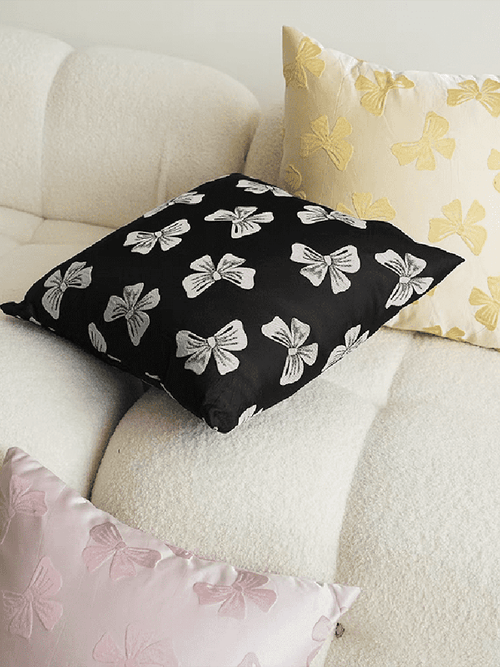 Bow Jacquard Throw Pillow