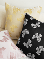 Bow Jacquard Throw Pillow