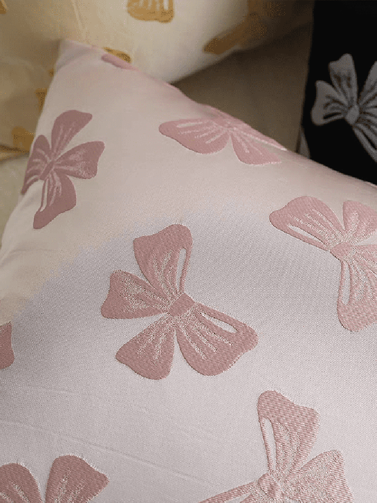 Bow Jacquard Throw Pillow