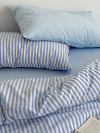Breeze Stripe Washed Cotton Duvet Cover original reference image 5