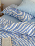 Breeze Stripe Washed Cotton Duvet Cover original reference image 6