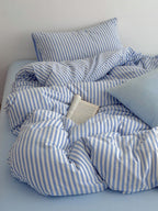 Breeze Stripe Washed Cotton Duvet Cover original reference image 8